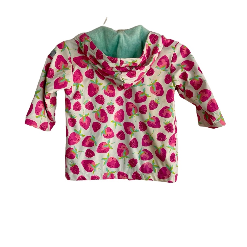 Hatley‎ Strawberry Print Hooded Girls Size 3 Raincoat Jacket - Picture 2 of 9